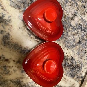 Set of 2 Stoneware Heart Ramekins